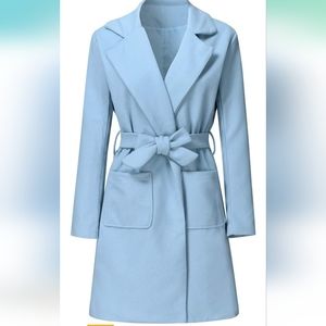 Women's Wool Coat Baby Blue